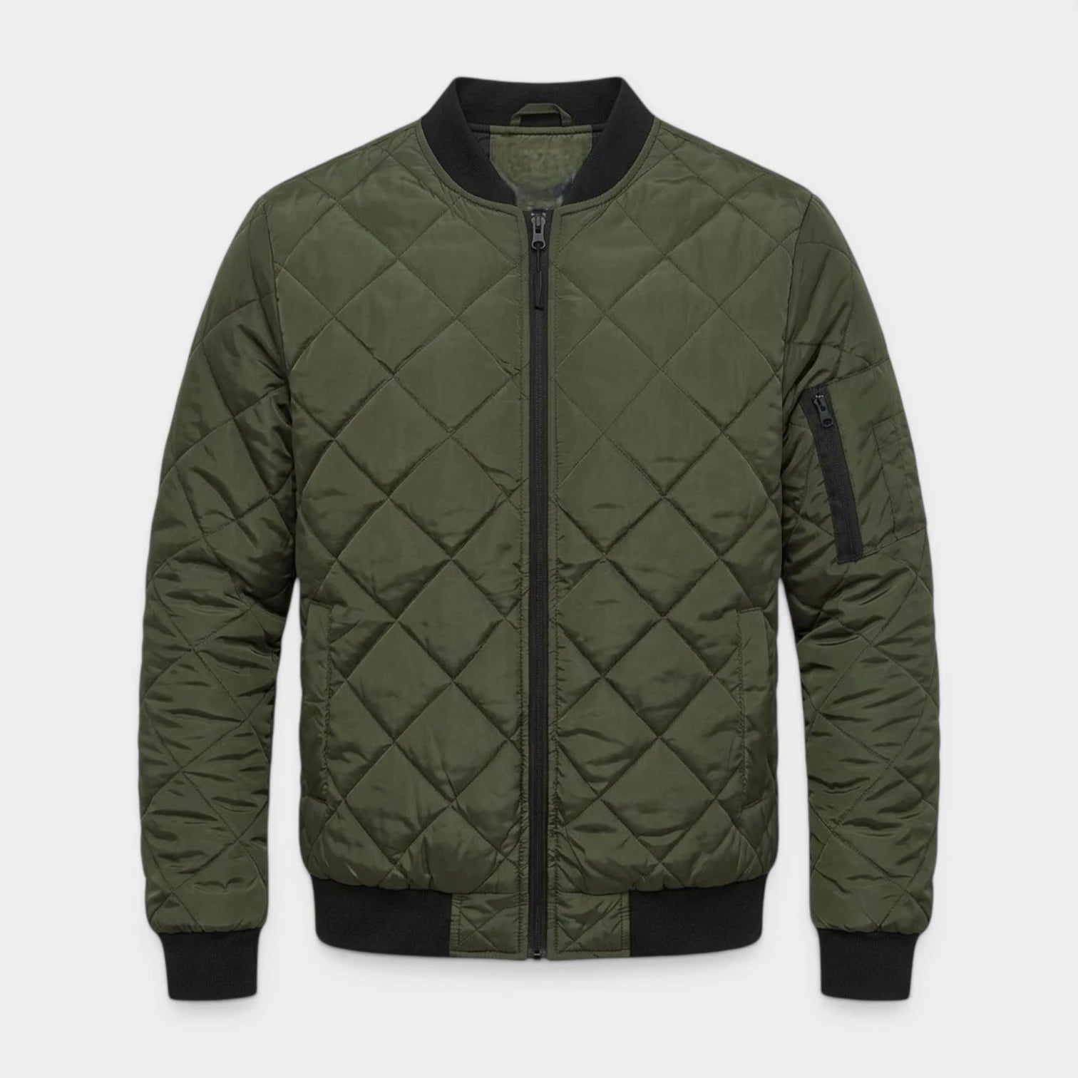 Blouson Bomber Matelassé Poches Zippées pour Homme
