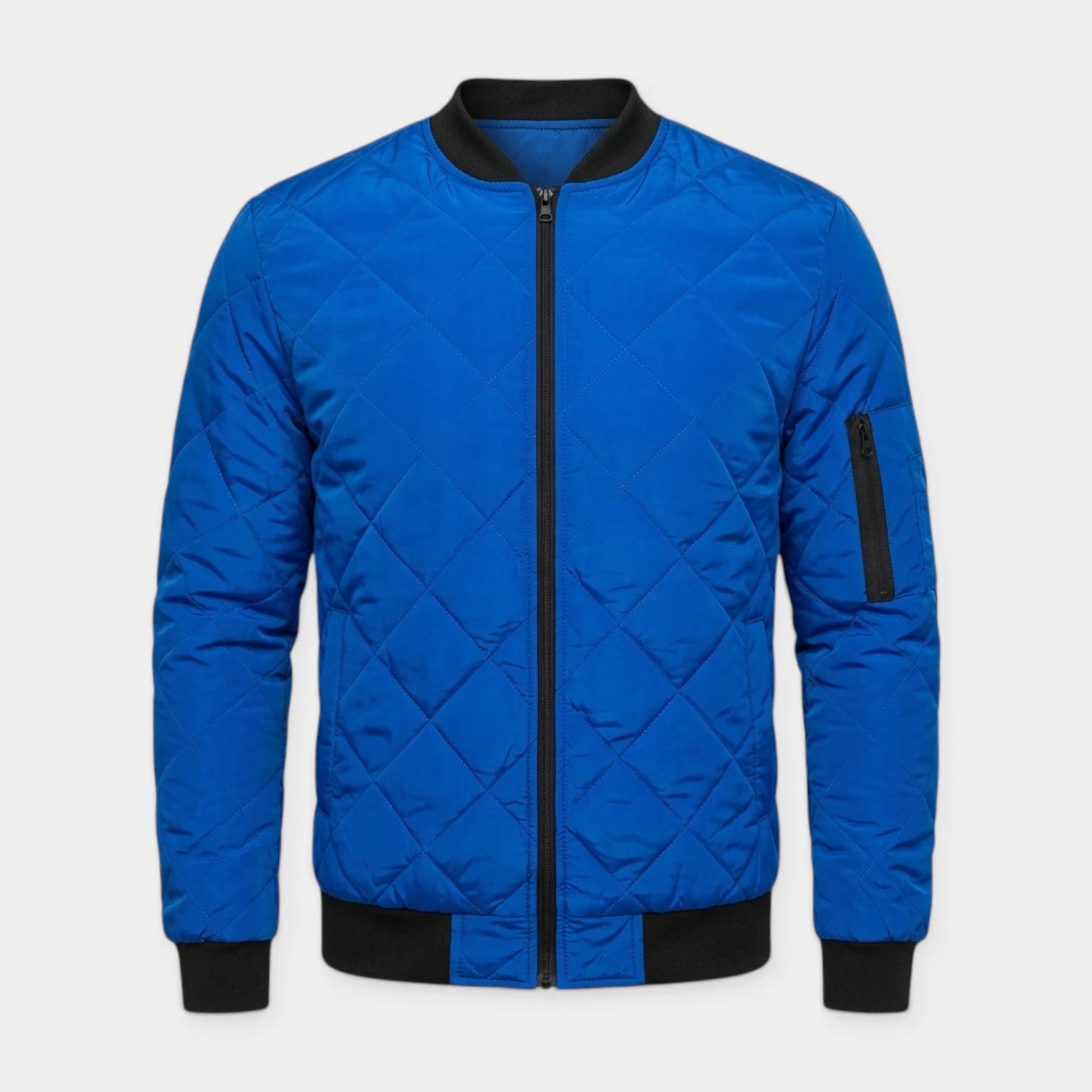 Blouson Bomber Matelassé Poches Zippées pour Homme