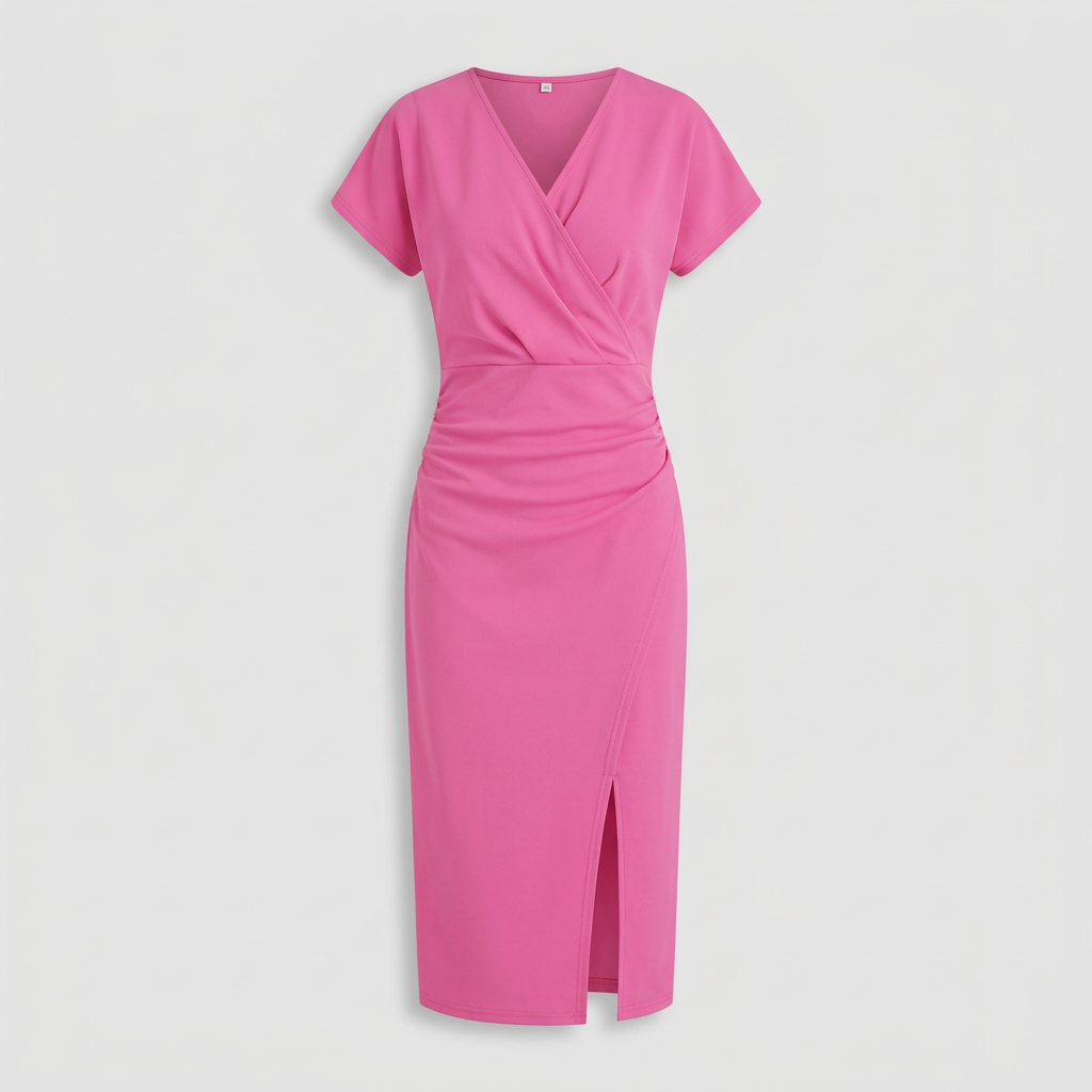 Women's Slit Midi Dress Flowy Fit