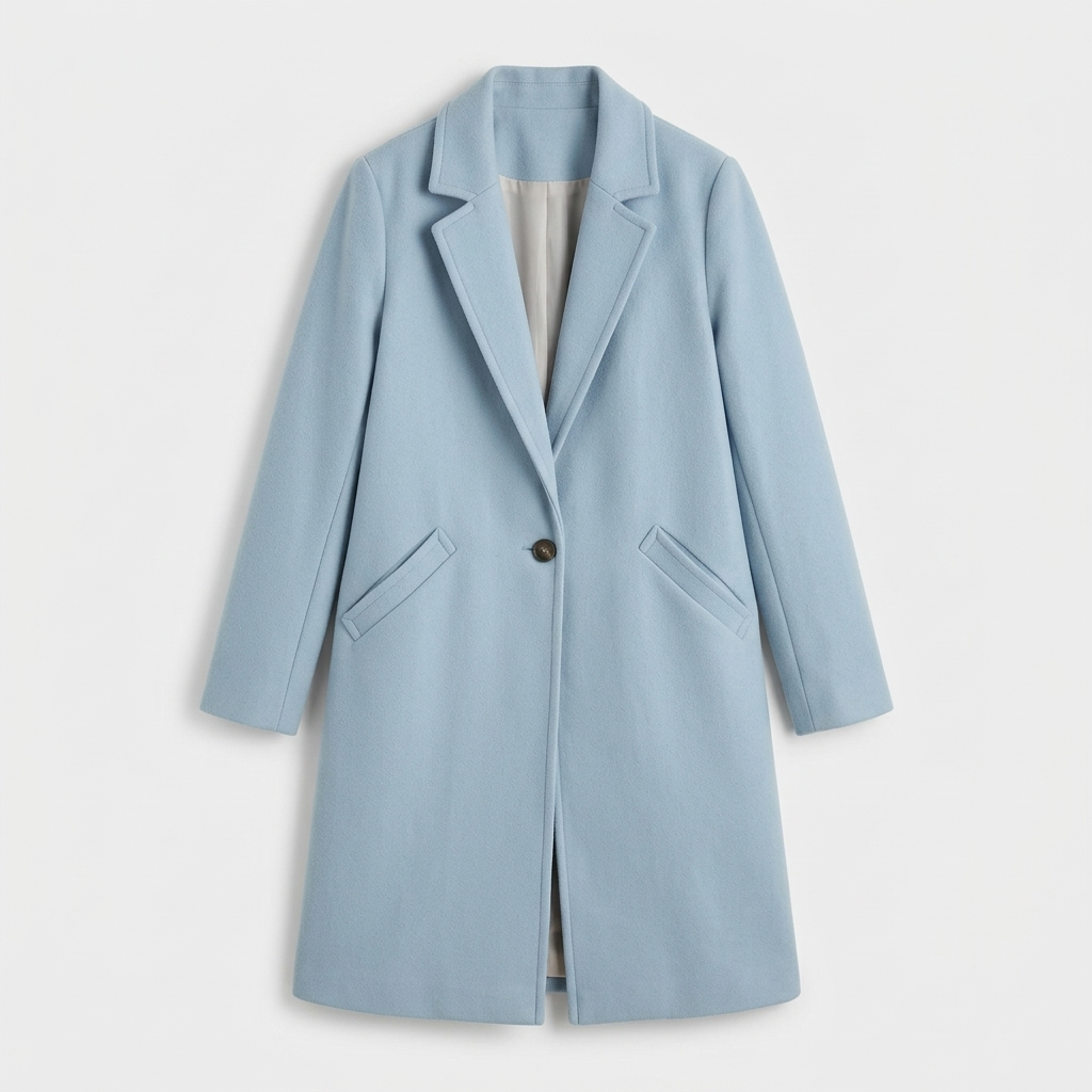 Manteau Long Boutonnage Coupe Structurée pour Femme