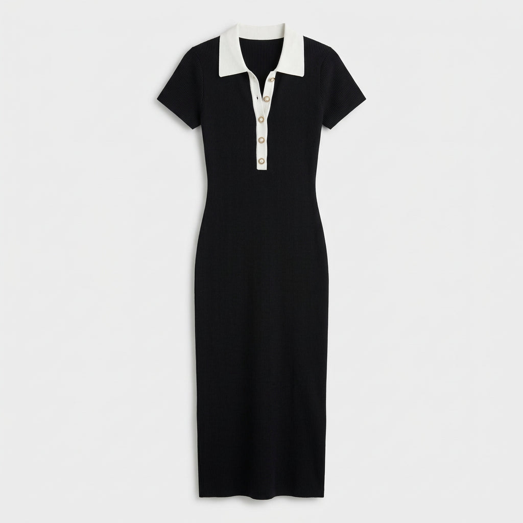 Robe Maxi Jersey Coupe Fluide Encolure Ronde pour Femme