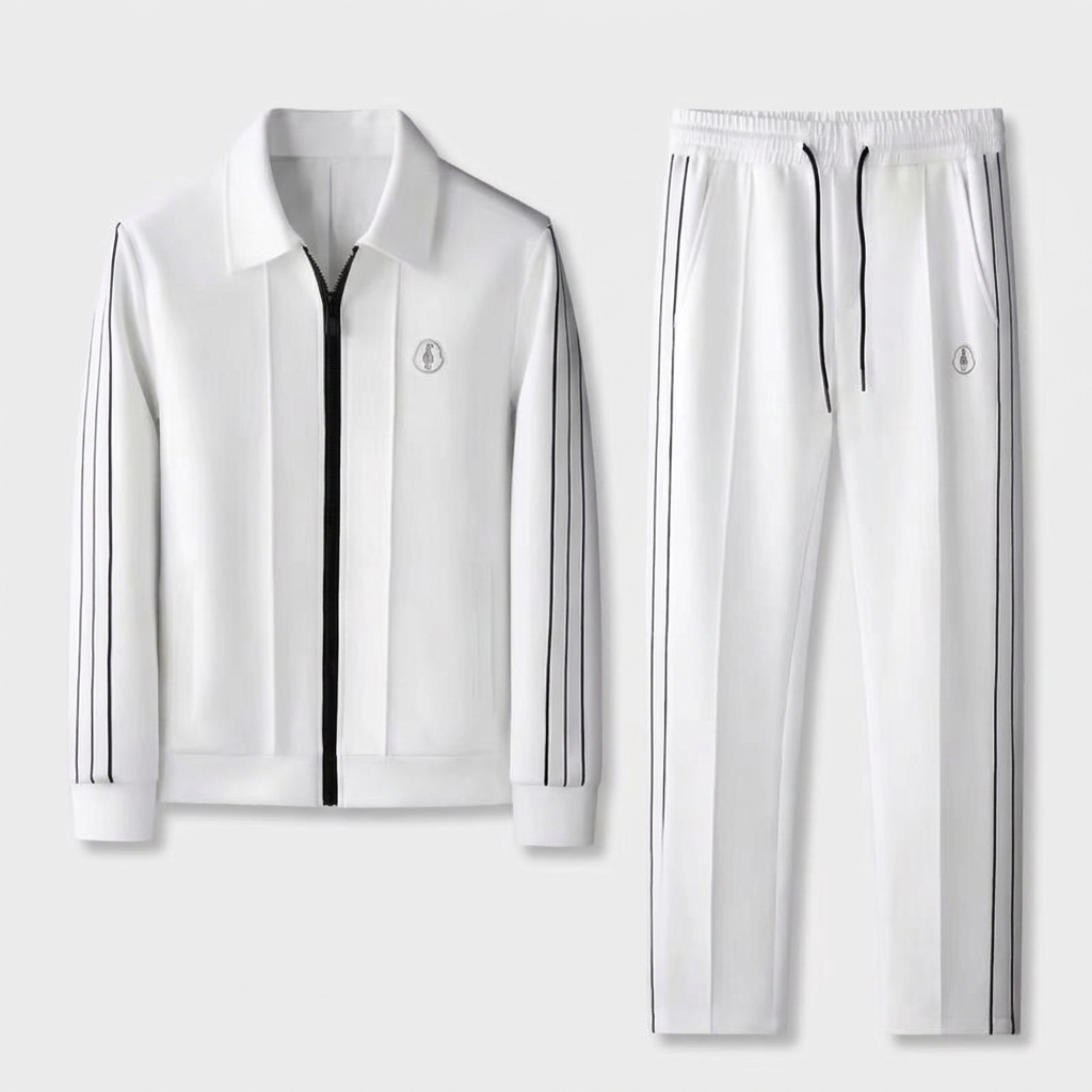 Ensemble Survêtement Jersey Côtelé Coupe Décontractée pour Homme