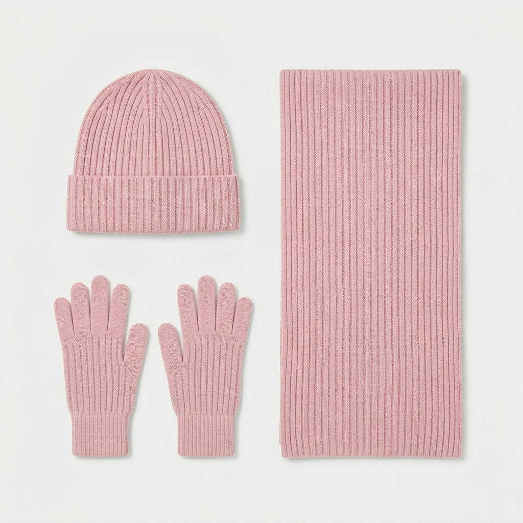 Ensemble Accessoires Cachemire Gants Bonnet Écharpe pour Femme