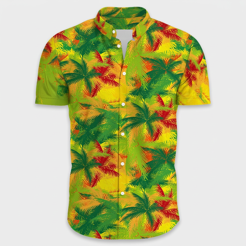 Chemise Fleurie Tropicale Manches Courtes Coupe Décontractée pour Homme