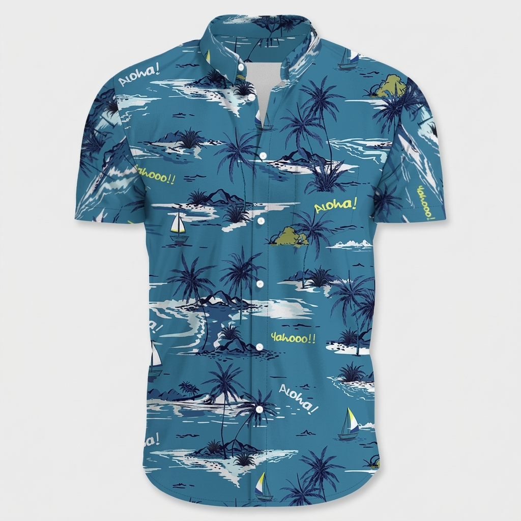 Chemise Fleurie Tropicale Manches Courtes Coupe Décontractée pour Homme