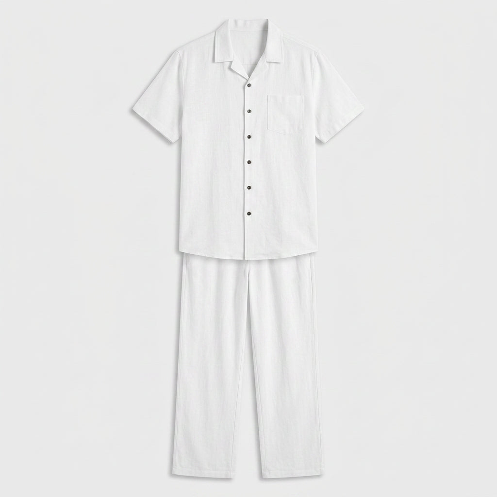 Ensemble Plage Lin Coupe Fluide Pour Homme