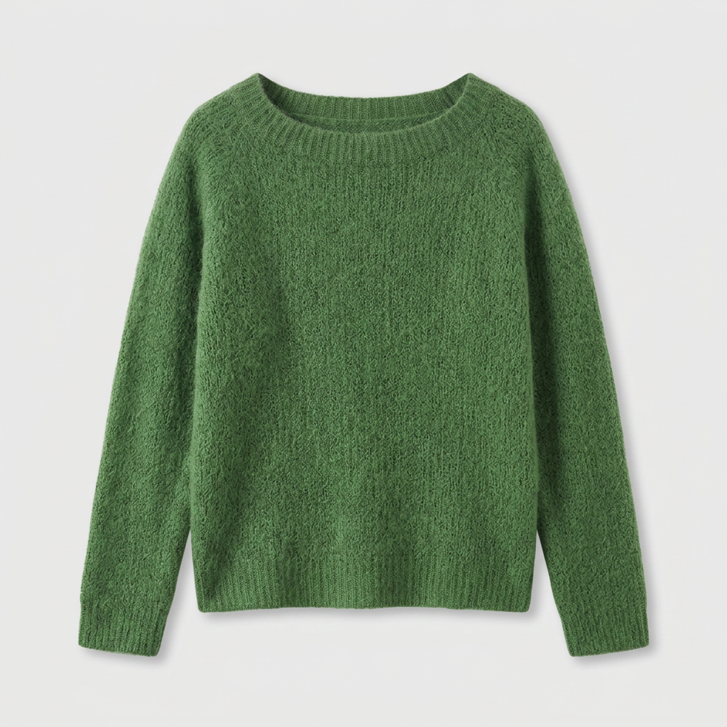 Pull en Maille Tricotée Col Rond Coupe Décontractée Manches Longues pour Femme
