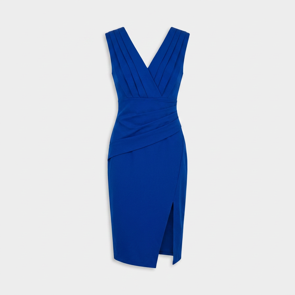 Robe de Soirée Midi à Fente Latérale Encolure Élégante Coupe Ajustée pour Femme
