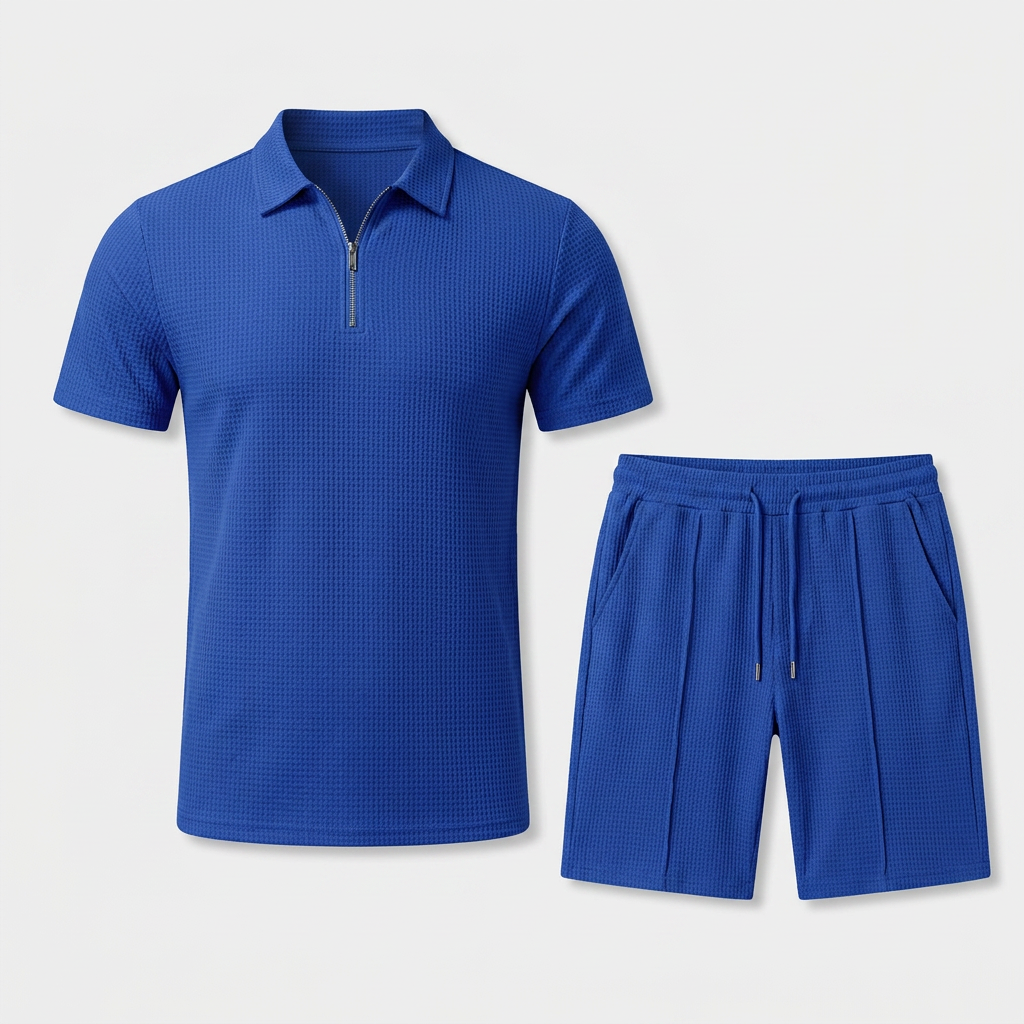Ensemble Deux Pièces Polo Zippé et Short pour Femme