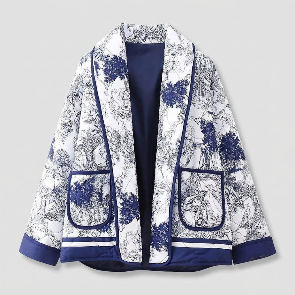 Veste Matelassée Fleurie Coupe Légère pour Femme