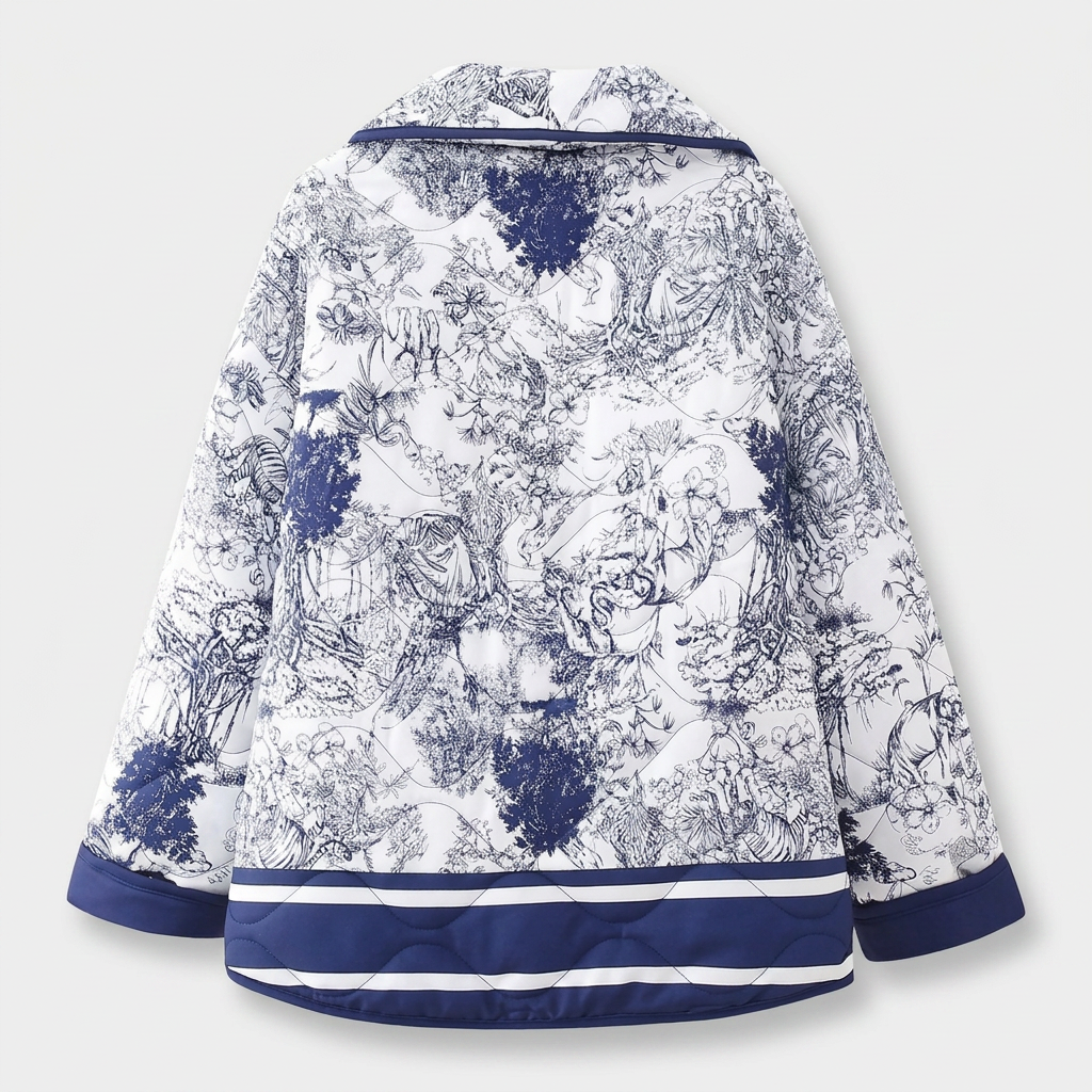 Veste Matelassée Fleurie Coupe Légère pour Femme