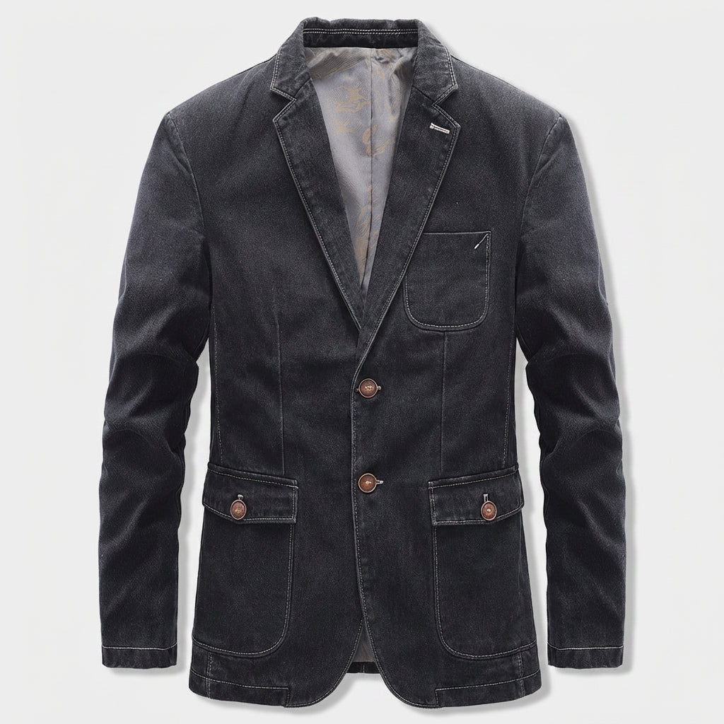 Blazer Coton Léger Coupe Ajustée pour Homme