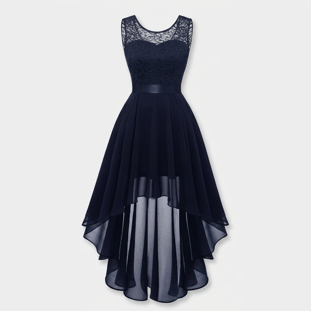 Robe Asymétrique High-Low Coupe Évasée pour Femme