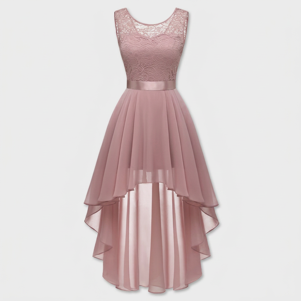 Robe Asymétrique High-Low Coupe Évasée pour Femme