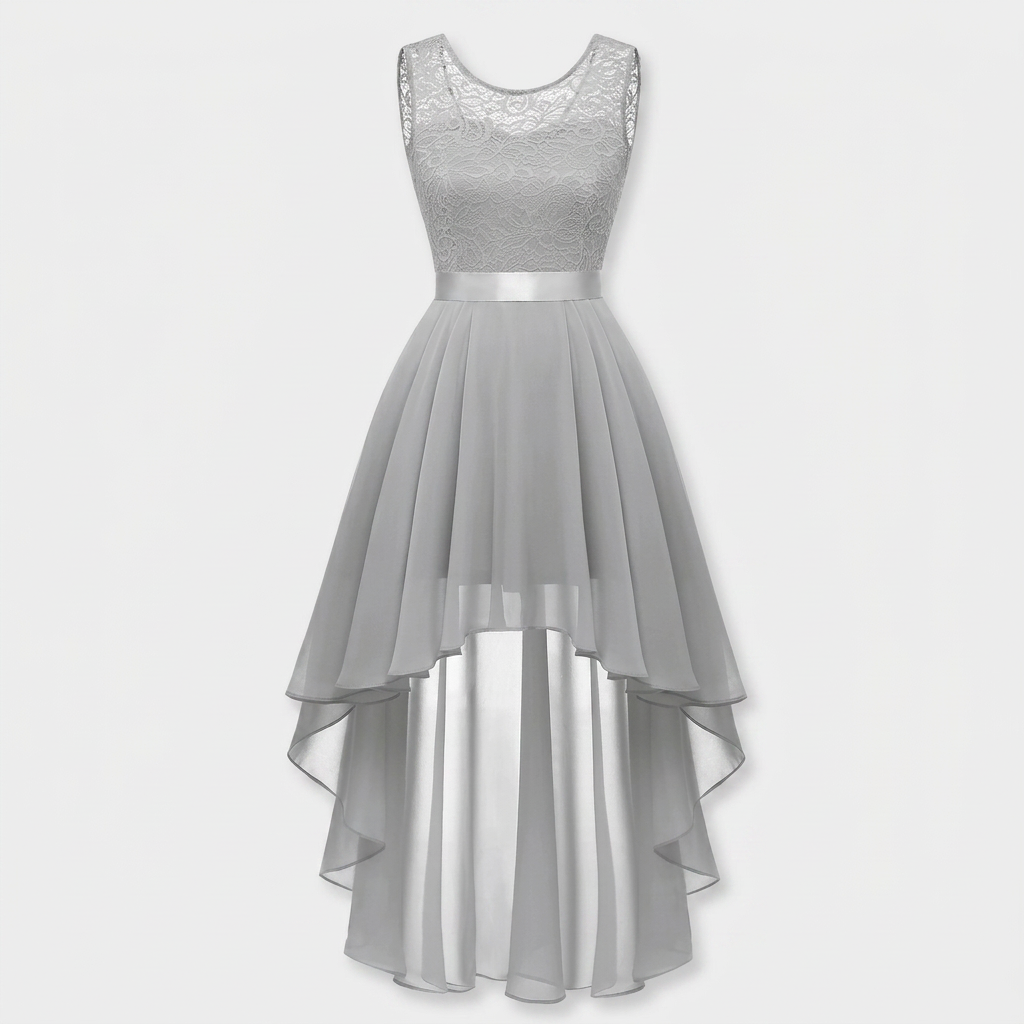 Robe Asymétrique High-Low Coupe Évasée pour Femme