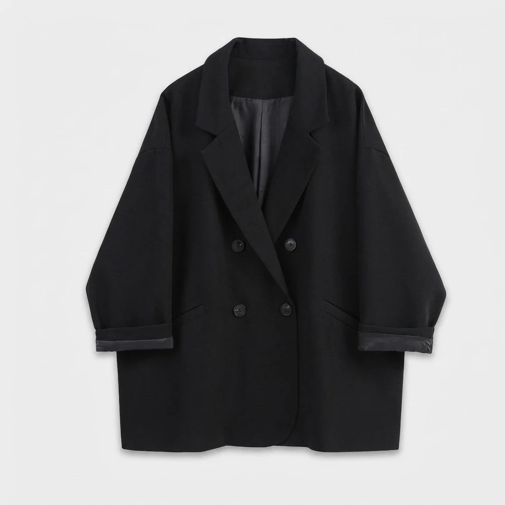 Blazer Ample Coupe Décontractée Détails Structurés pour Femme