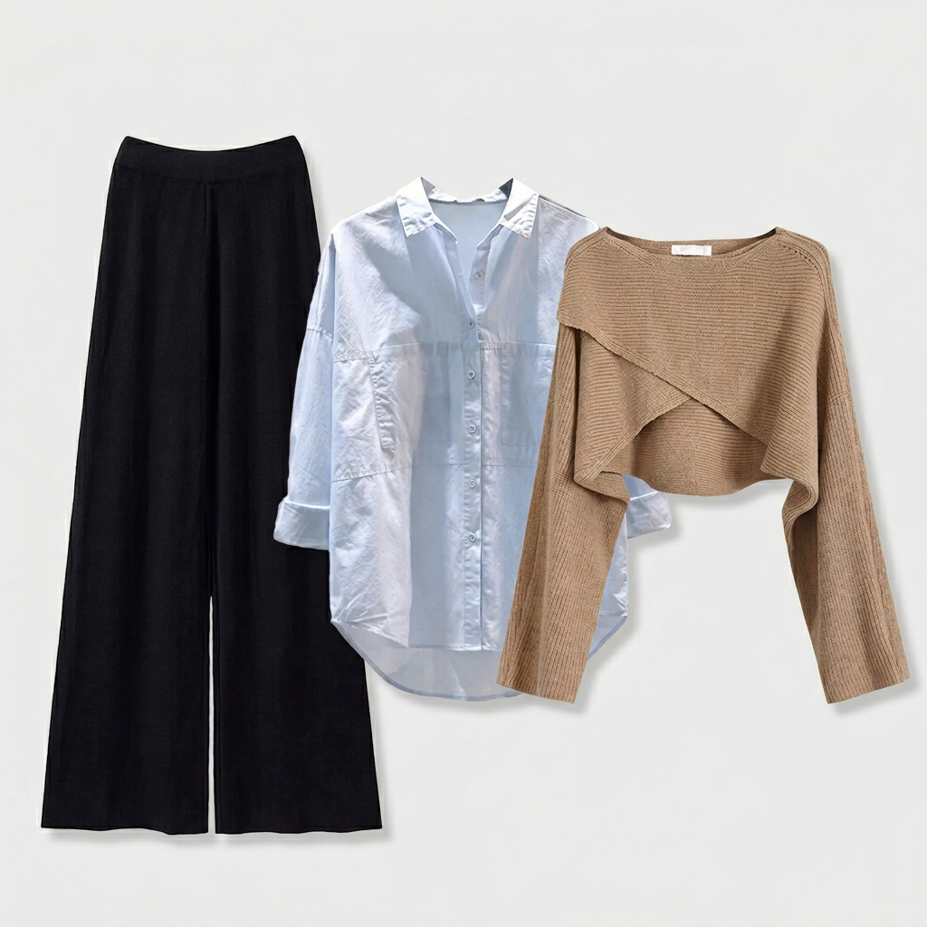 Ensemble Trois Pièces Confort Jersey Fluide pour Femme