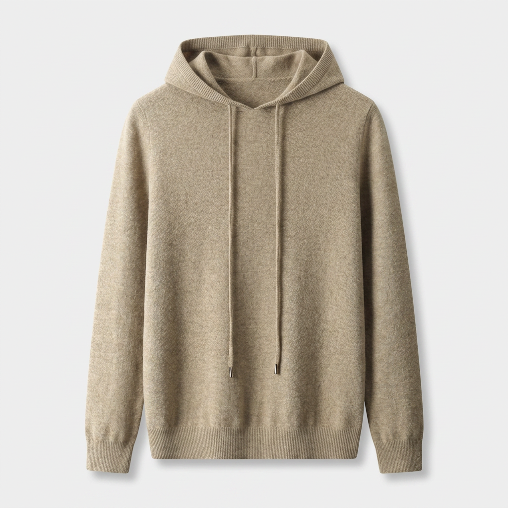 Sweatshirt à Capuche Maille Cachemire Mérinos pour Homme