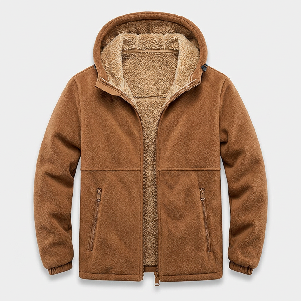 Veste Polaire à Capuche Poches Zippées pour Homme