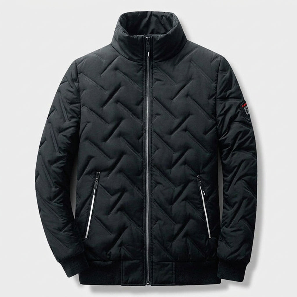 Veste Bomber Matelassée Col Montant Poches Zippées pour Homme