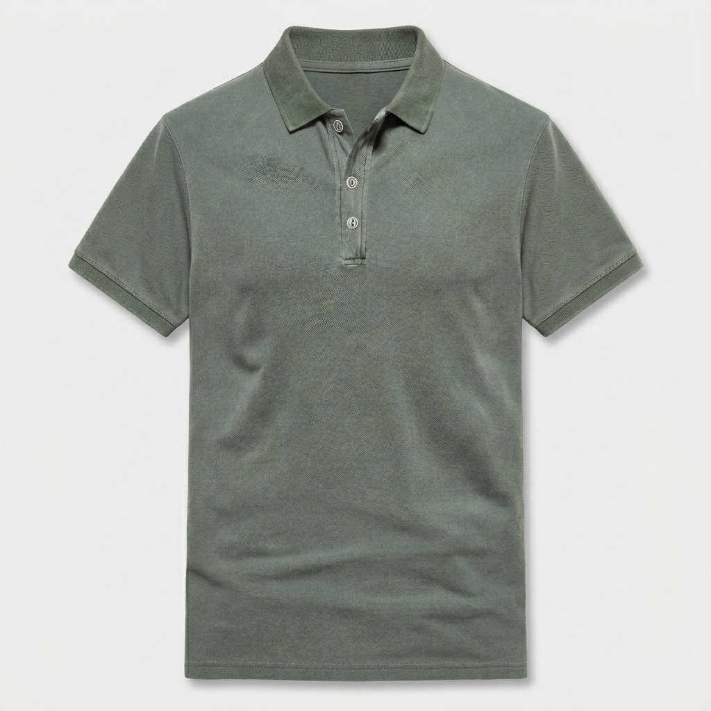 Polo Slim Patte Boutonnée Col Classique pour Homme