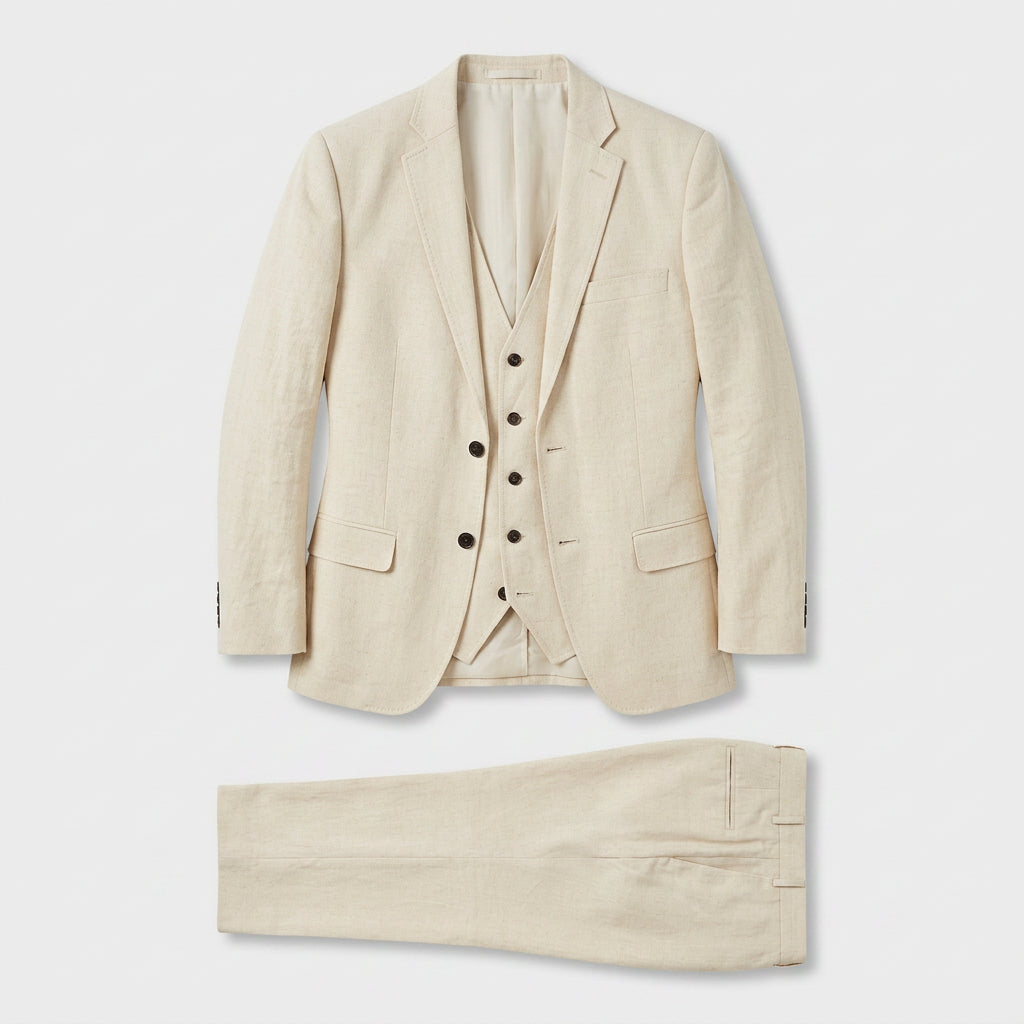 Ensemble Tailleur Trois Pièces Blazer Croisé pour Homme
