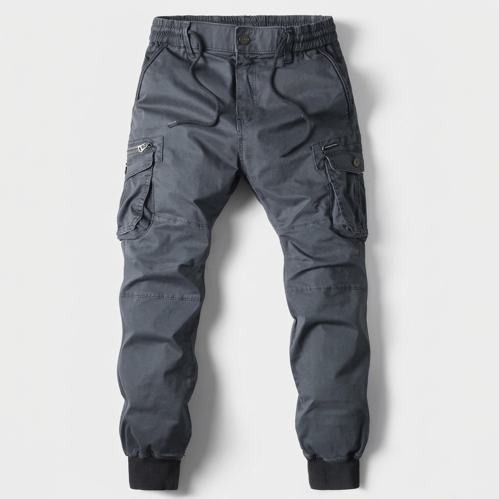 Pantalon Cargo Multi-Poches Chevilles Élastiquées pour Homme