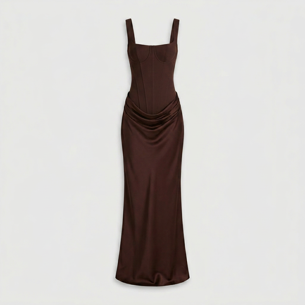 Robe Plissée Coupe Évasée Taille Marquée pour Femme