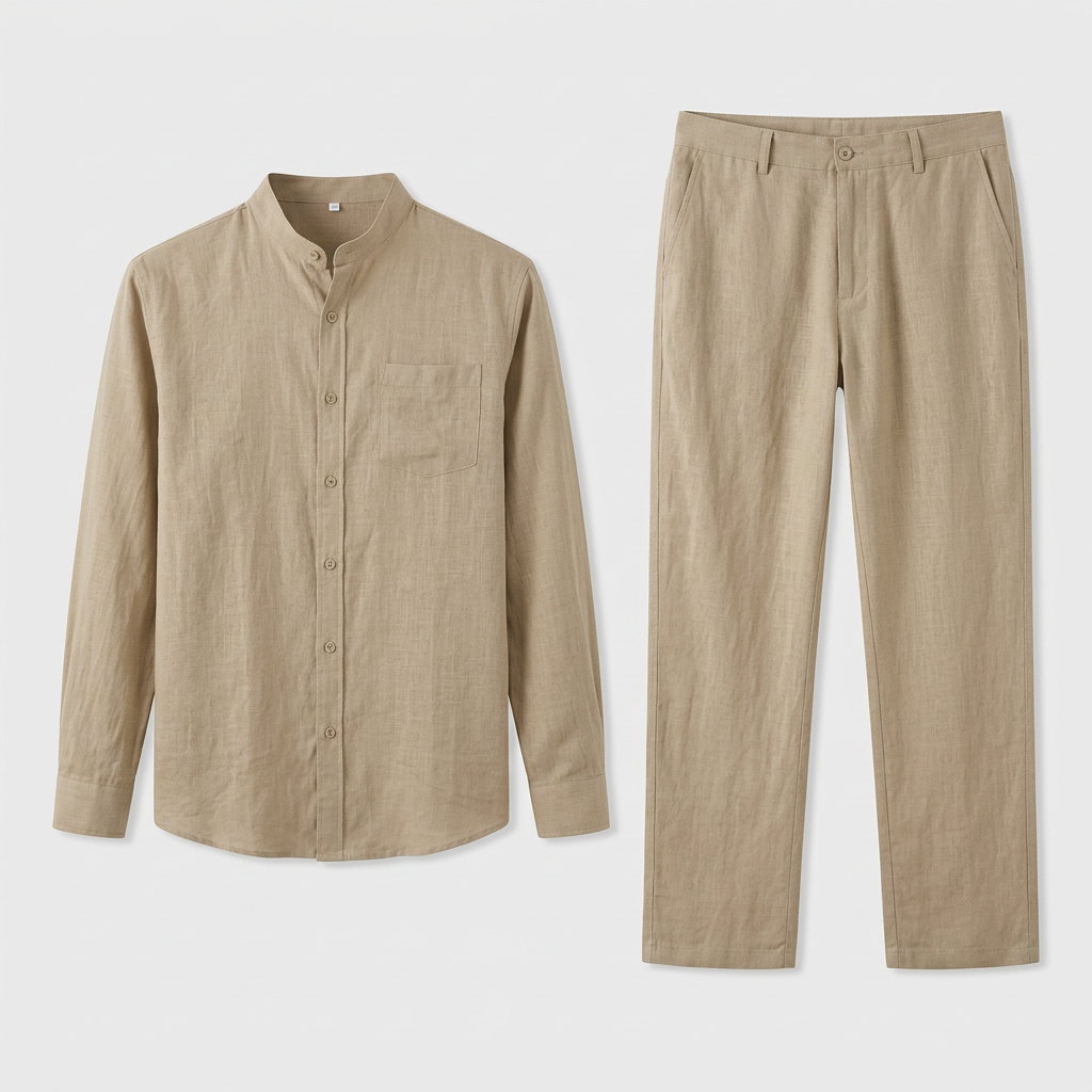 Ensemble Chemise Pantalon Coordonnés Coupe Décontractée pour Homme