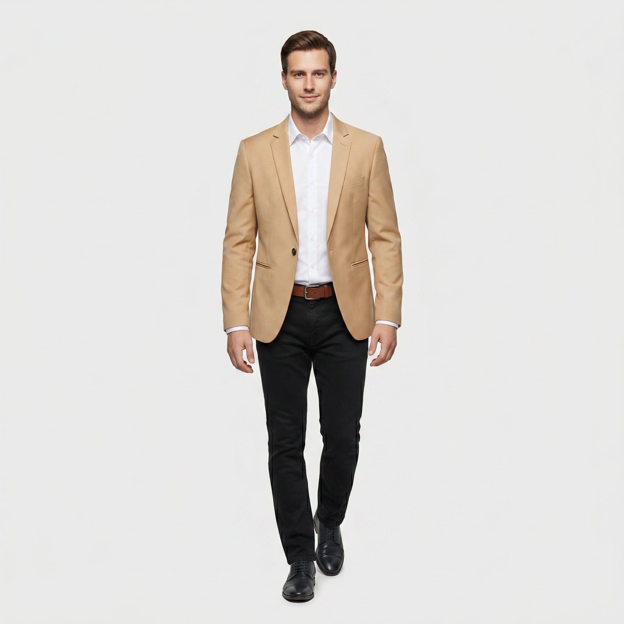 Blazer Élégant Coupe Moderne Épaules Structurées pour Homme