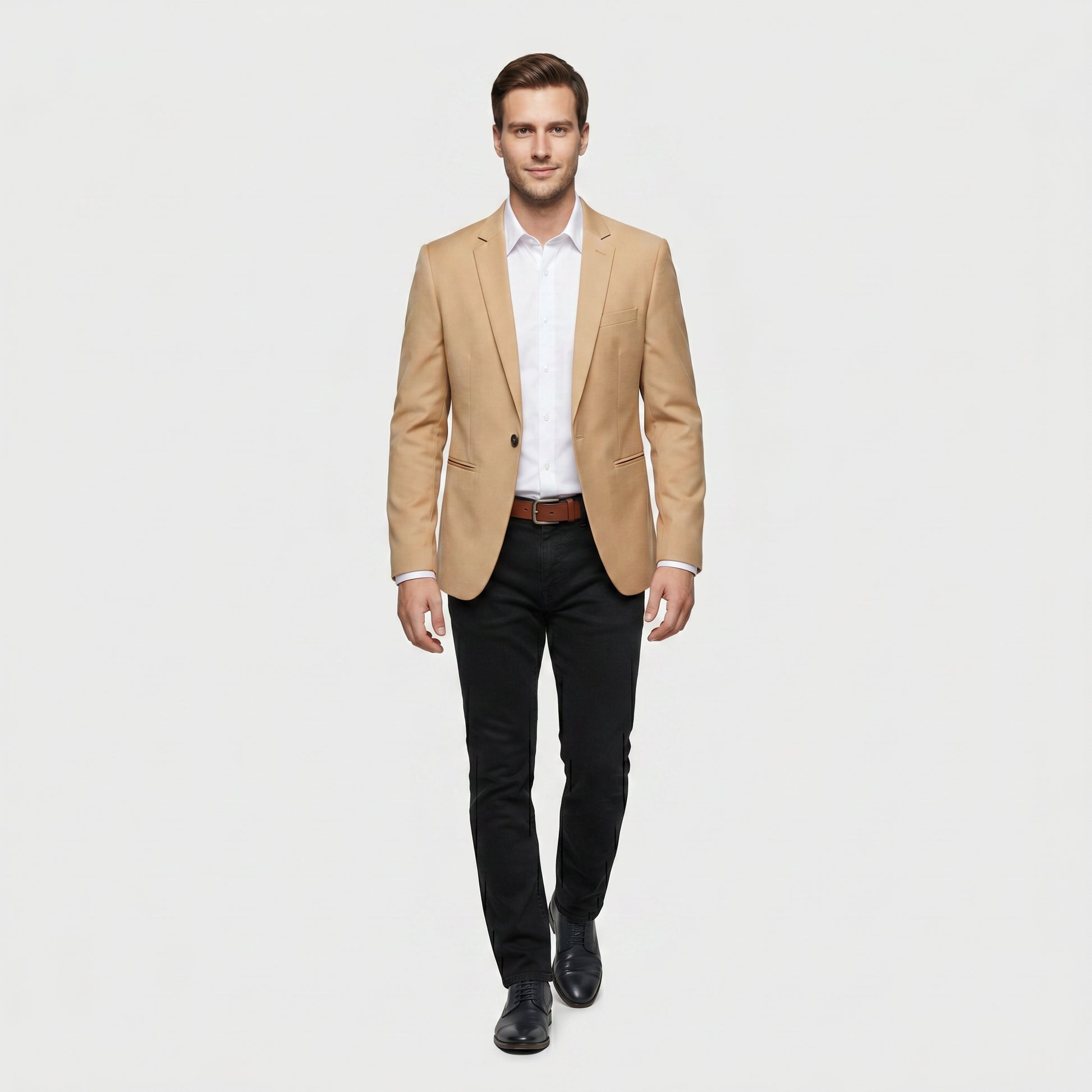 Blazer Élégant Coupe Moderne Épaules Structurées pour Homme