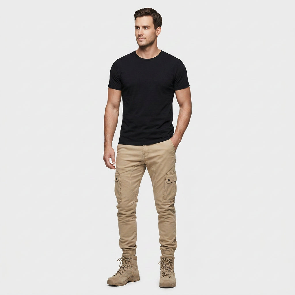 Pantalon Cargo Coton Décontracté Multi-Poches pour Homme