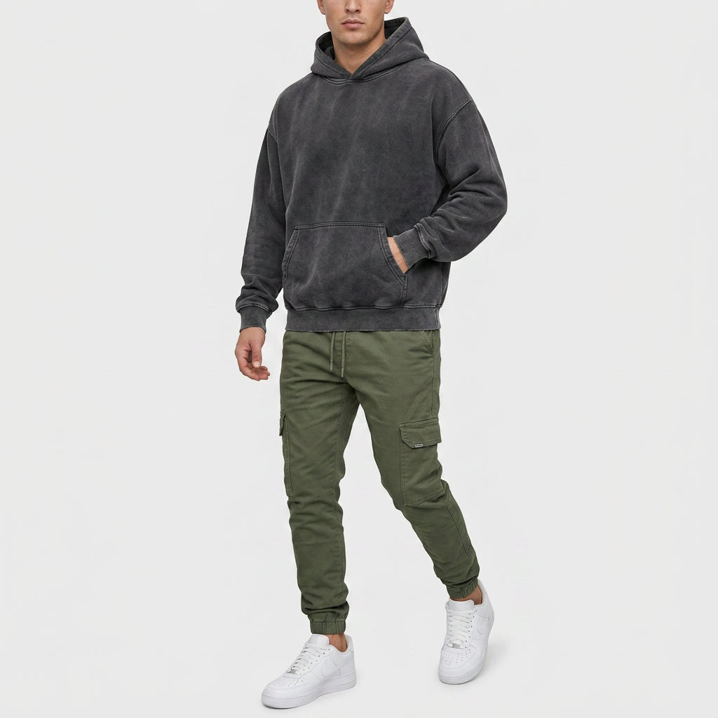 Men's Slim Fit Adjustable Waist Cargo Jogger Pants