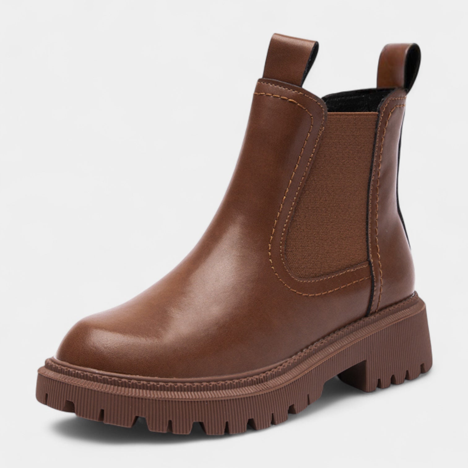 Bottines Chelsea en cuir vegan pour femme avec semelle crantée et tirants