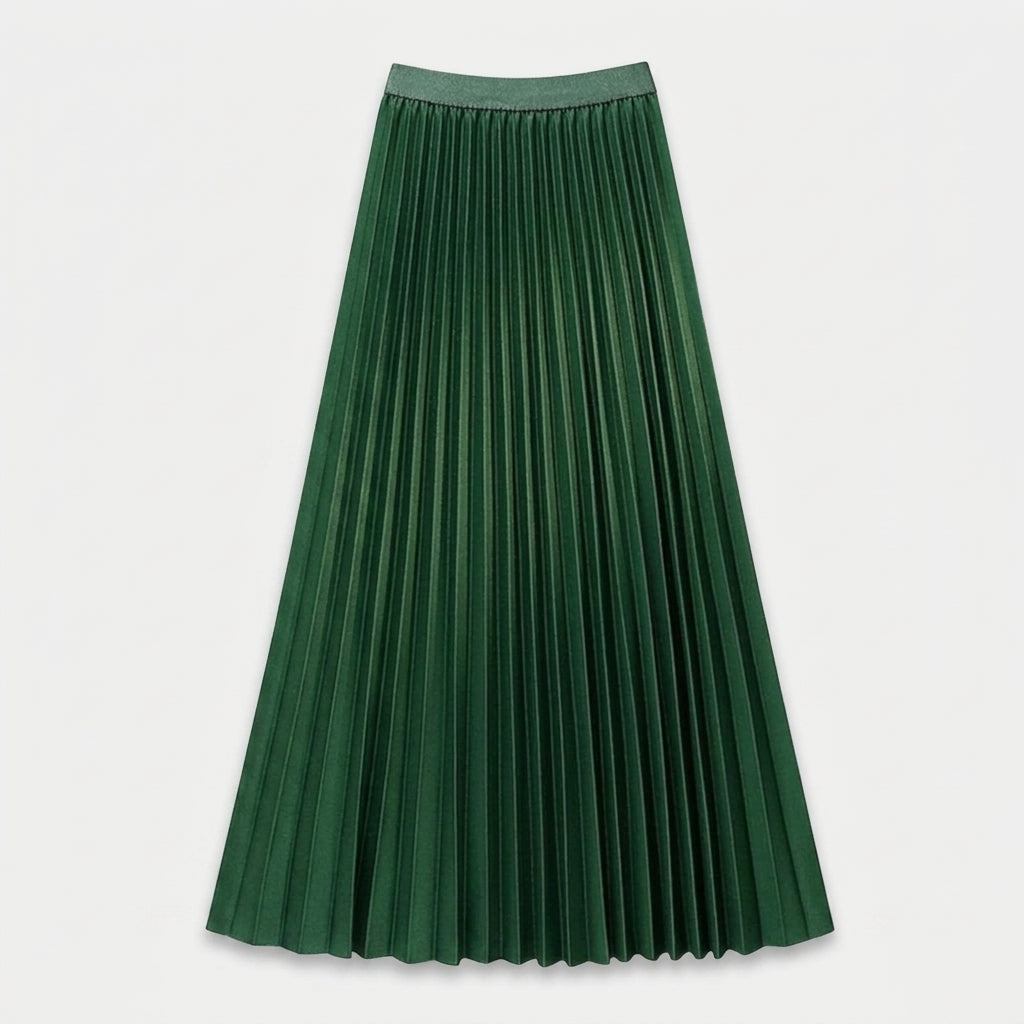 Jupe Longue Plissée Taille Haute Pour Femme