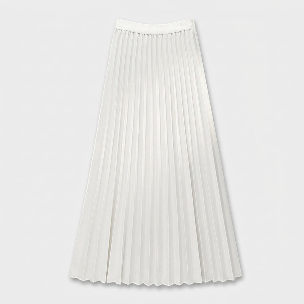 Jupe Longue Plissée Taille Haute Pour Femme