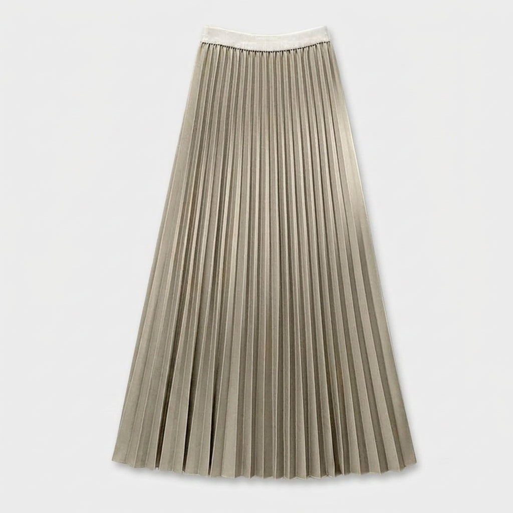 Jupe Longue Plissée Taille Haute Pour Femme