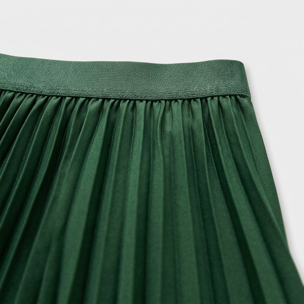 Jupe Longue Plissée Taille Haute Pour Femme