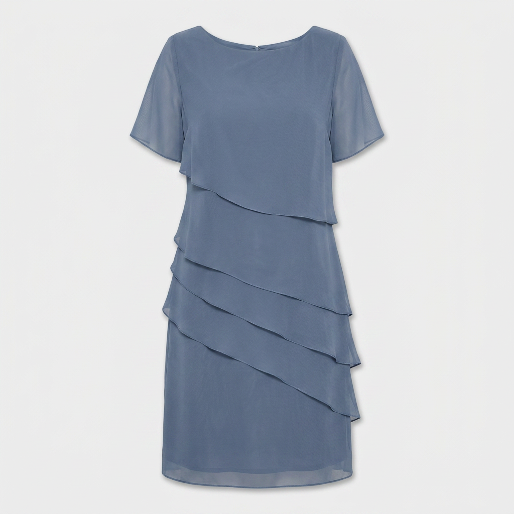 Robe Mi-Longue à Superpositions Fluides Pour Femme