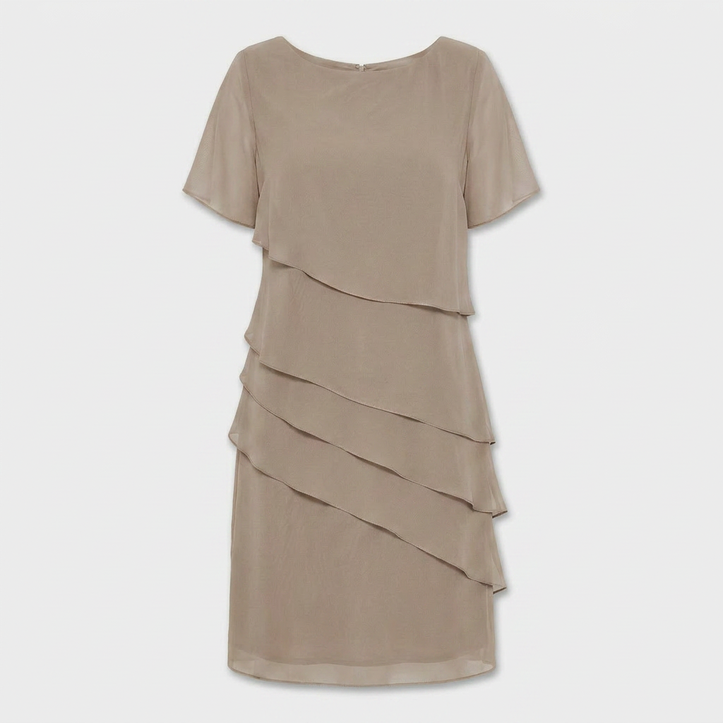 Robe Mi-Longue à Superpositions Fluides Pour Femme