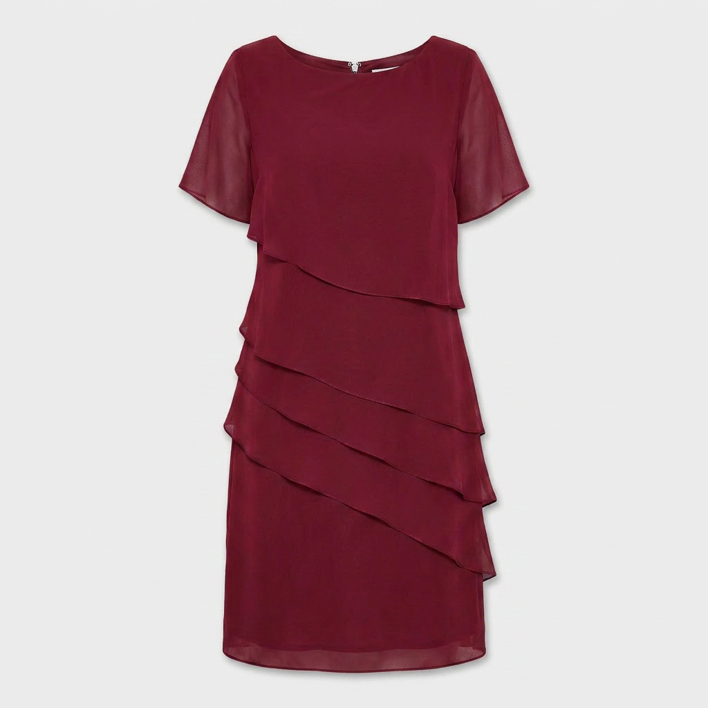 Robe Mi-Longue à Superpositions Fluides Pour Femme