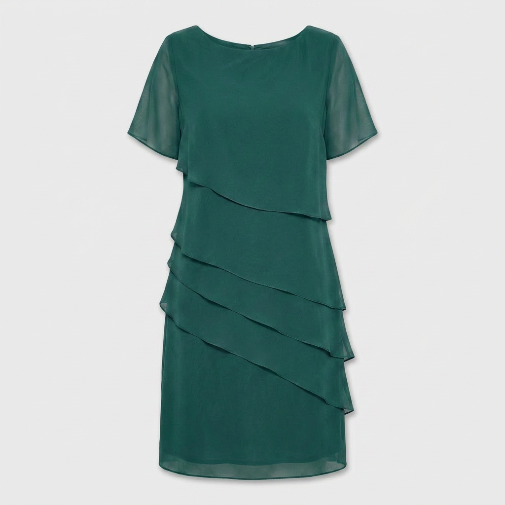 Robe Mi-Longue à Superpositions Fluides Pour Femme