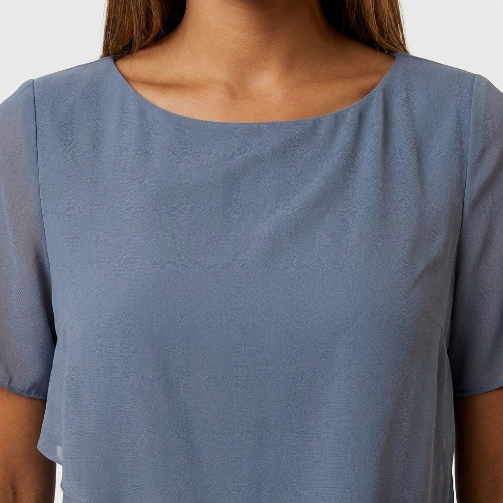 Robe Mi-Longue à Superpositions Fluides Pour Femme