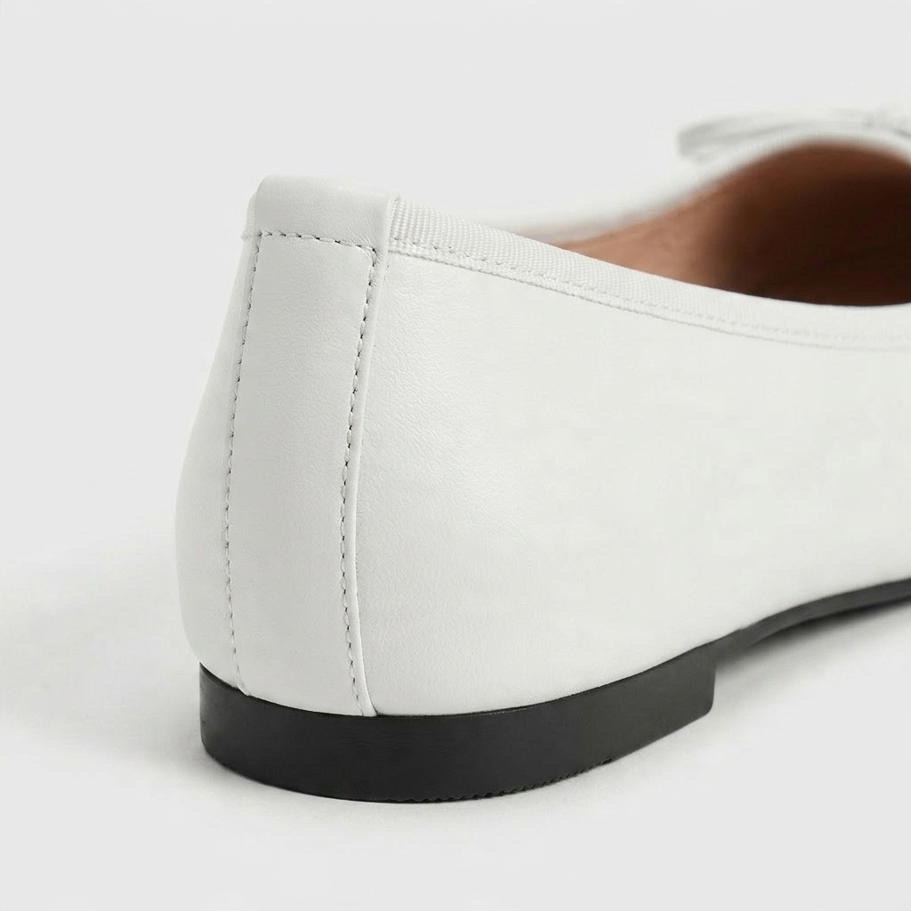 Ballerines Cuir Bout Verni Nœud Décoratif Pour Femme
