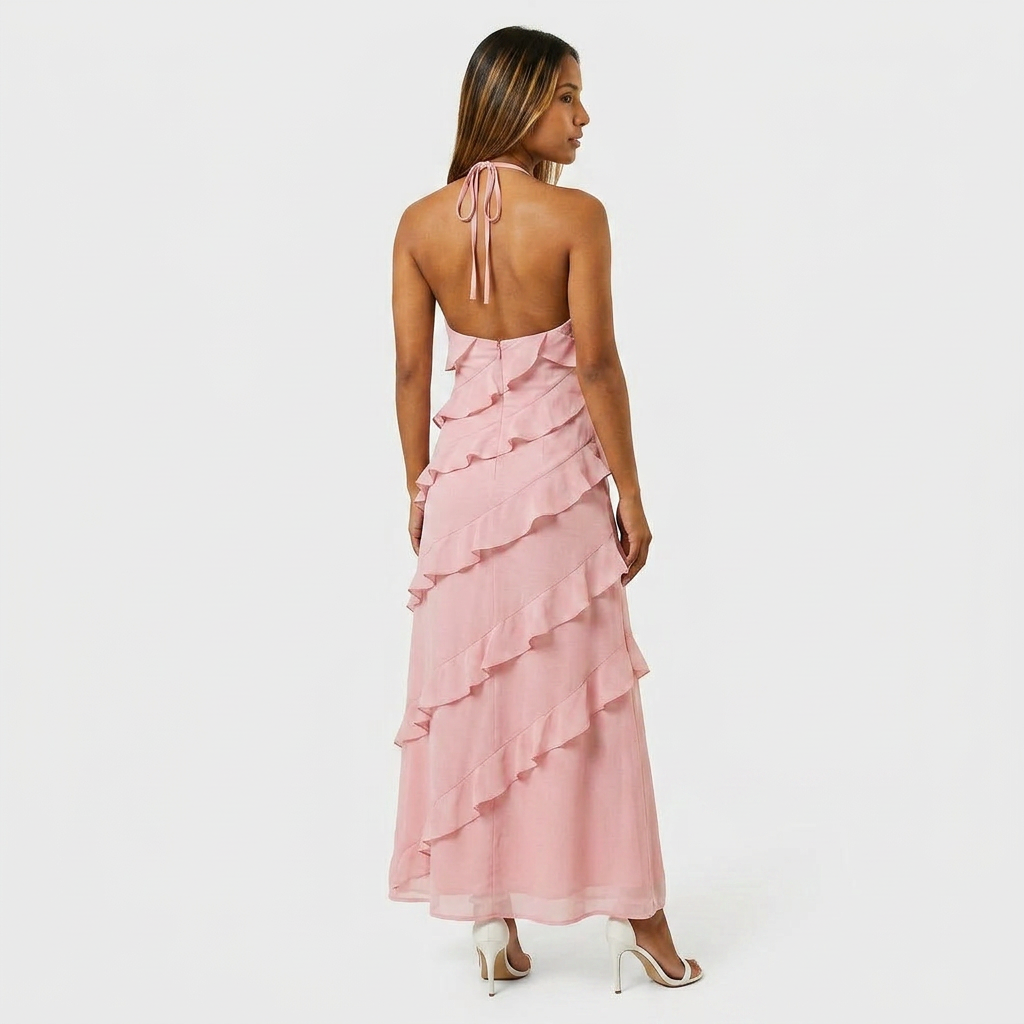 Robe Longue à Volants en Cascade Pour Femme
