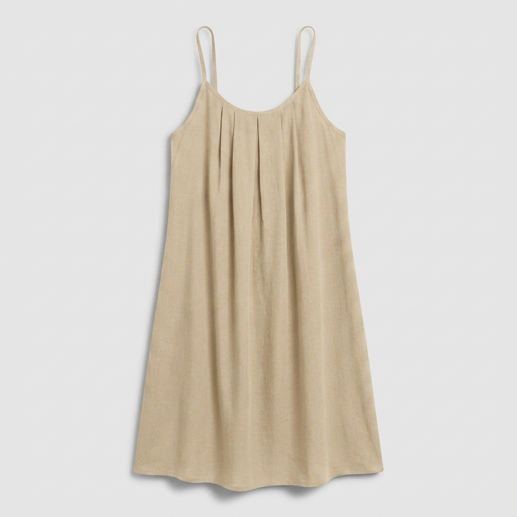 Robe Courte Lin Bretelles Fines Dos Nu Lacet Pour Femme