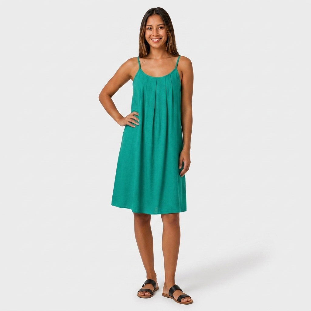 Robe Courte Lin Bretelles Fines Dos Nu Lacet Pour Femme