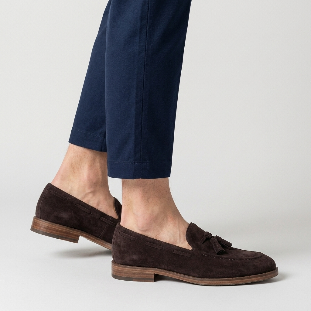 Mocassins Daim Glands Semelle Cuir Pour Homme