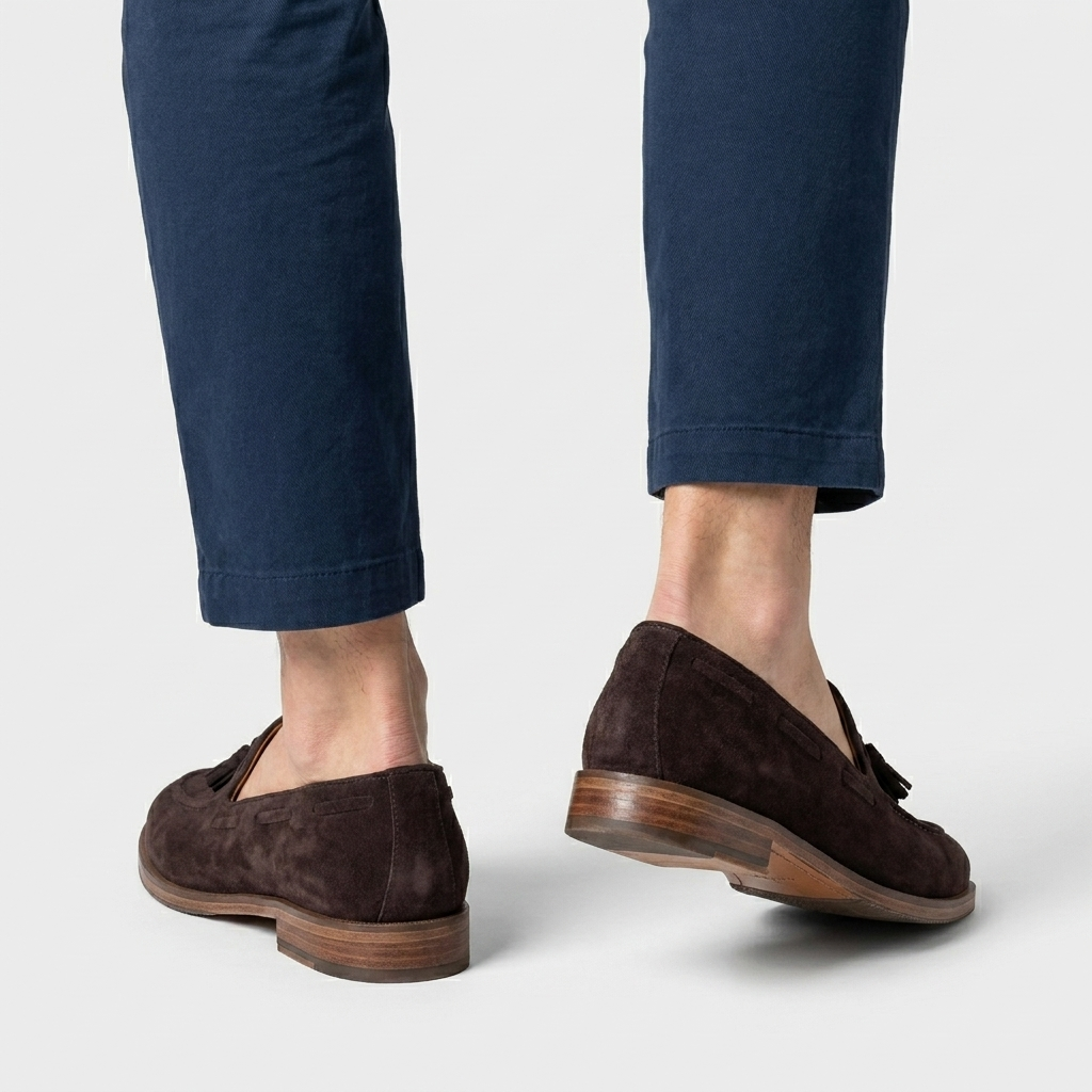 Mocassins Daim Glands Semelle Cuir Pour Homme