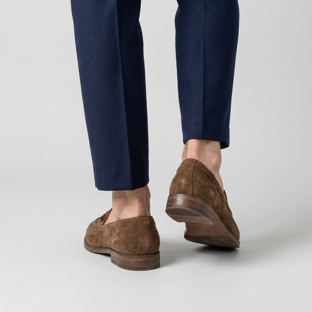 Mocassins Daim Glands Semelle Cuir Pour Homme